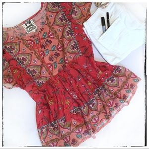 Jaase Boho Flowy Top EUC Medium